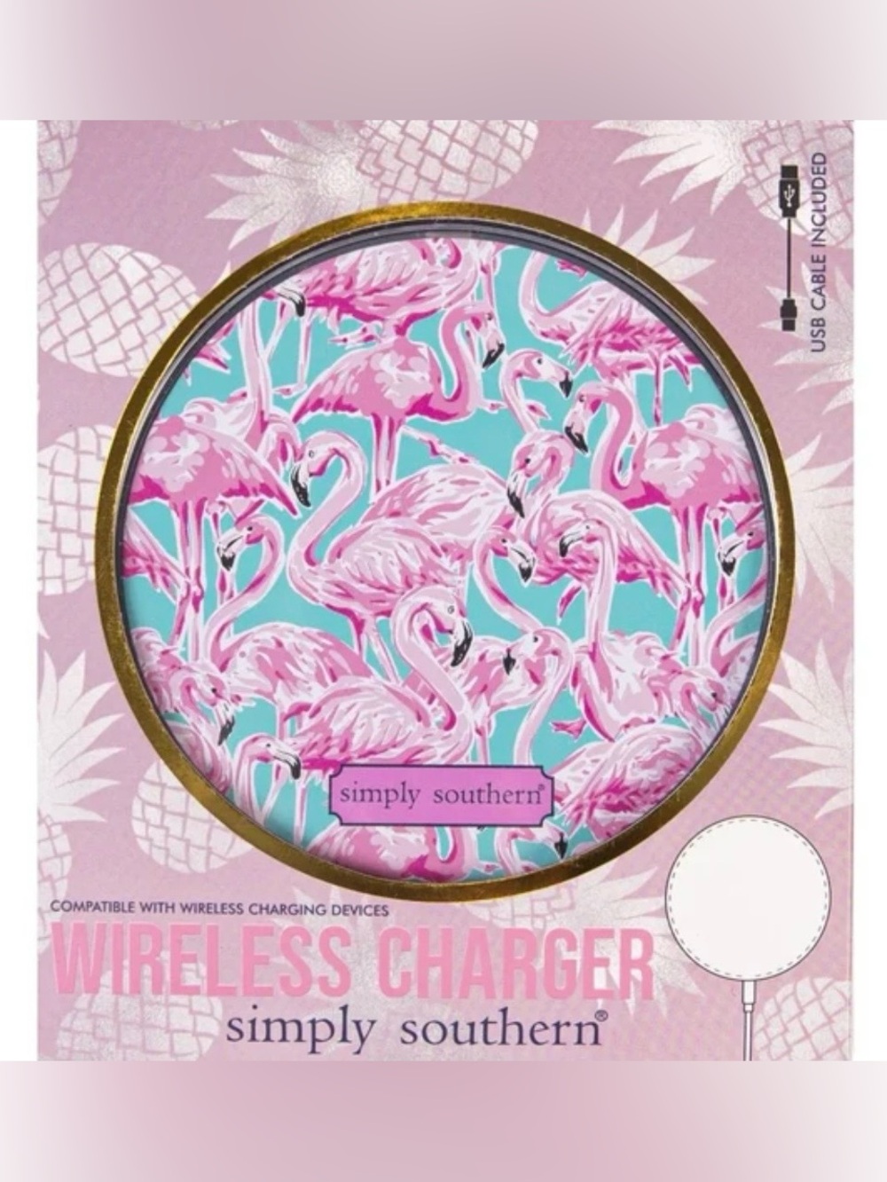 Simply Southern Pink Flamingo Wireless Charger